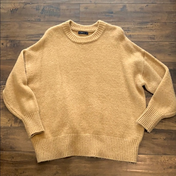 Zara Sweaters Zara Knit Camel Oversized Sweater Poshmark